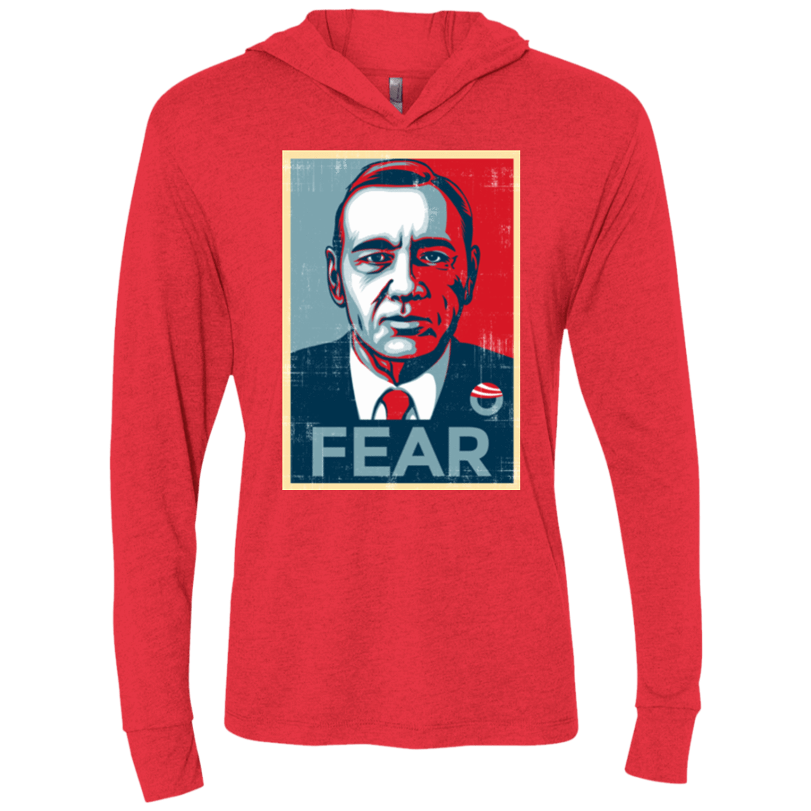 T-Shirts Vintage Red / X-Small fear Triblend Long Sleeve Hoodie Tee
