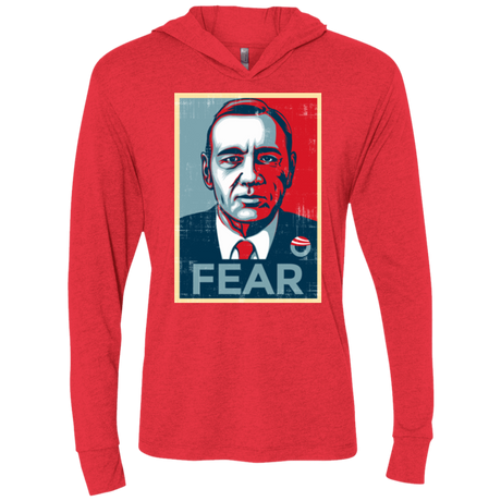 T-Shirts Vintage Red / X-Small fear Triblend Long Sleeve Hoodie Tee