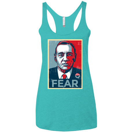 T-Shirts Tahiti Blue / X-Small fear Women's Triblend Racerback Tank
