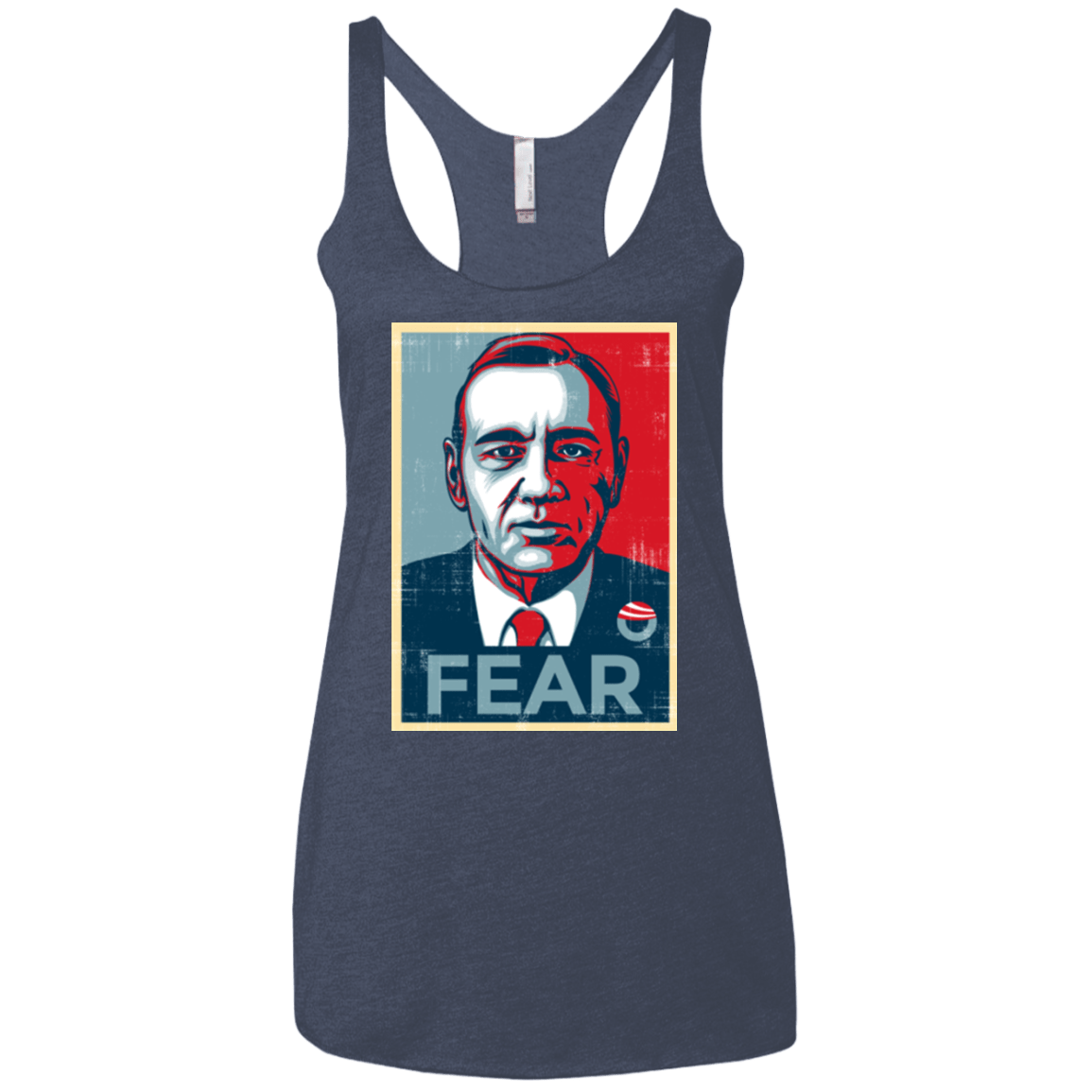 T-Shirts Vintage Navy / X-Small fear Women's Triblend Racerback Tank