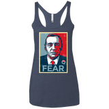 T-Shirts Vintage Navy / X-Small fear Women's Triblend Racerback Tank