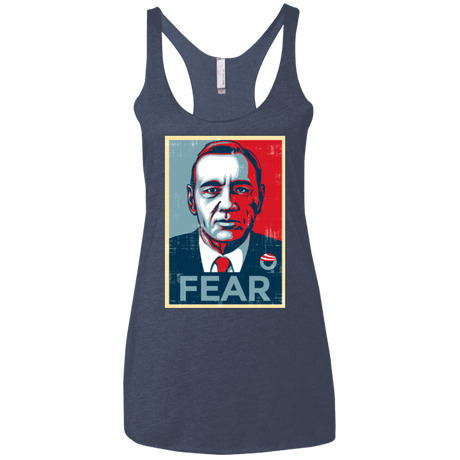 T-Shirts Vintage Navy / X-Small fear Women's Triblend Racerback Tank