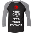 T-Shirts Vintage Black/Premium Heather / X-Small Feed dragons Men's Triblend 3/4 Sleeve