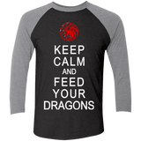 T-Shirts Vintage Black/Premium Heather / X-Small Feed dragons Men's Triblend 3/4 Sleeve