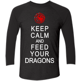T-Shirts Vintage Black/Vintage Black / X-Small Feed dragons Men's Triblend 3/4 Sleeve