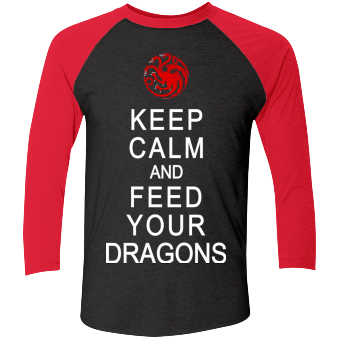 T-Shirts Vintage Black/Vintage Red / X-Small Feed dragons Men's Triblend 3/4 Sleeve