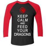 T-Shirts Vintage Black/Vintage Red / X-Small Feed dragons Men's Triblend 3/4 Sleeve