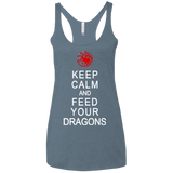 T-Shirts Indigo / X-Small Feed dragons Women's Triblend Racerback Tank
