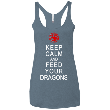 T-Shirts Indigo / X-Small Feed dragons Women's Triblend Racerback Tank