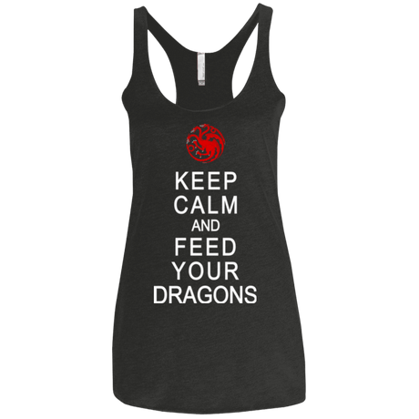 T-Shirts Vintage Black / X-Small Feed dragons Women's Triblend Racerback Tank