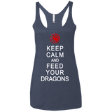T-Shirts Vintage Navy / X-Small Feed dragons Women's Triblend Racerback Tank
