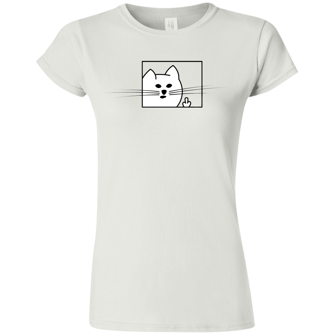 T-Shirts White / S Feline Flip Junior Slimmer-Fit T-Shirt