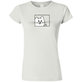 T-Shirts White / S Feline Flip Junior Slimmer-Fit T-Shirt