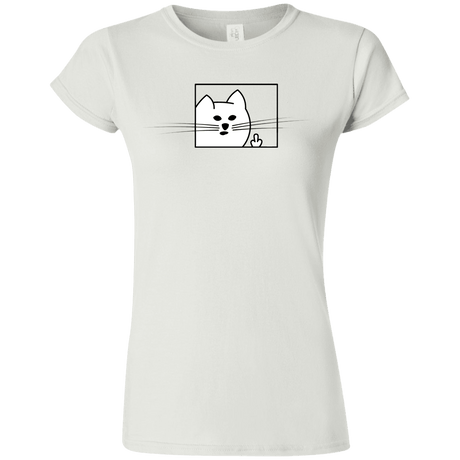 T-Shirts White / S Feline Flip Junior Slimmer-Fit T-Shirt