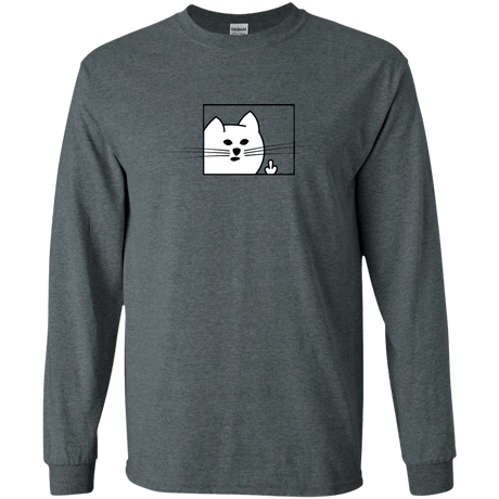 T-Shirts Dark Heather / S Feline Flip Men's Long Sleeve T-Shirt