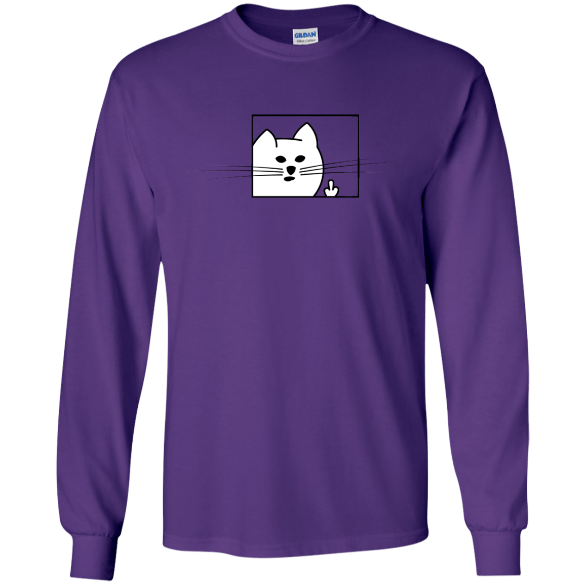T-Shirts Purple / S Feline Flip Men's Long Sleeve T-Shirt