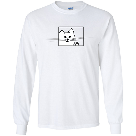 T-Shirts White / S Feline Flip Men's Long Sleeve T-Shirt