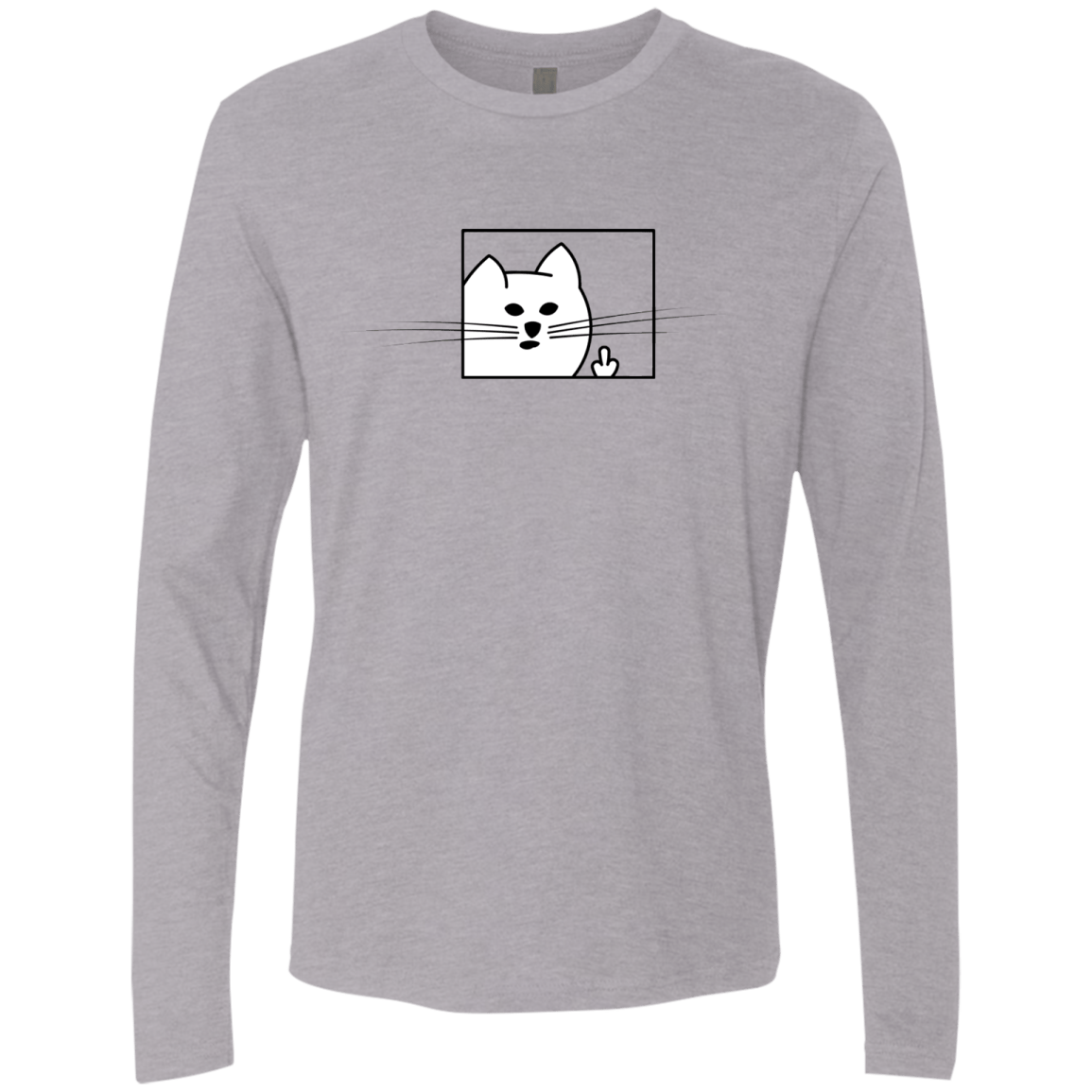 T-Shirts Heather Grey / S Feline Flip Men's Premium Long Sleeve
