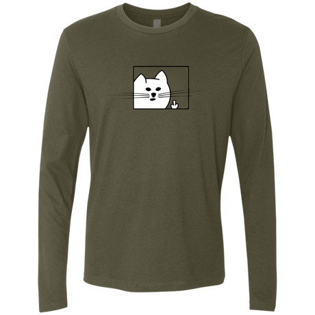 T-Shirts Military Green / S Feline Flip Men's Premium Long Sleeve