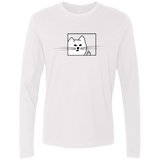 T-Shirts White / S Feline Flip Men's Premium Long Sleeve