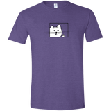 T-Shirts Heather Purple / S Feline Flip Men's Semi-Fitted Softstyle