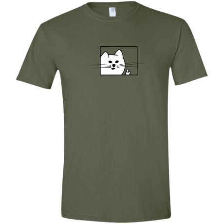 T-Shirts Military Green / S Feline Flip Men's Semi-Fitted Softstyle