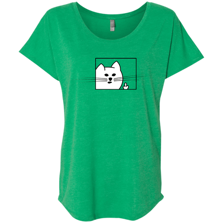 T-Shirts Envy / X-Small Feline Flip Triblend Dolman Sleeve