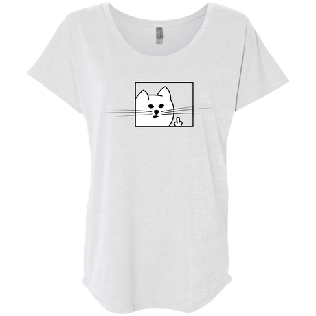 T-Shirts Heather White / X-Small Feline Flip Triblend Dolman Sleeve