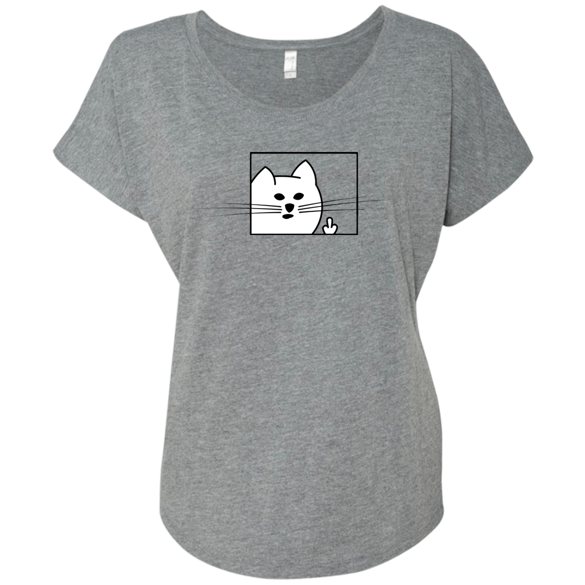 T-Shirts Premium Heather / X-Small Feline Flip Triblend Dolman Sleeve