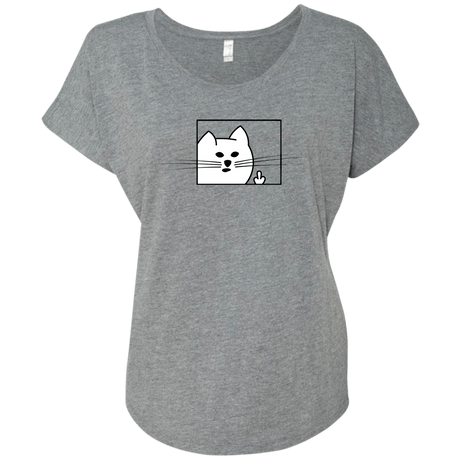 T-Shirts Premium Heather / X-Small Feline Flip Triblend Dolman Sleeve