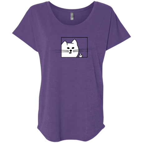 T-Shirts Purple Rush / X-Small Feline Flip Triblend Dolman Sleeve