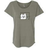 T-Shirts Venetian Grey / X-Small Feline Flip Triblend Dolman Sleeve