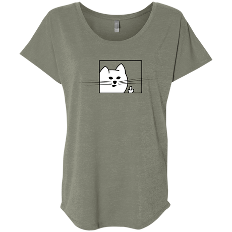T-Shirts Venetian Grey / X-Small Feline Flip Triblend Dolman Sleeve
