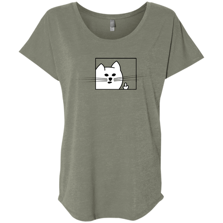 T-Shirts Venetian Grey / X-Small Feline Flip Triblend Dolman Sleeve