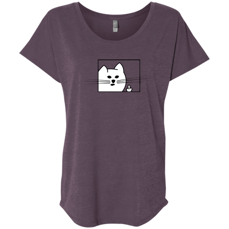 T-Shirts Vintage Purple / X-Small Feline Flip Triblend Dolman Sleeve