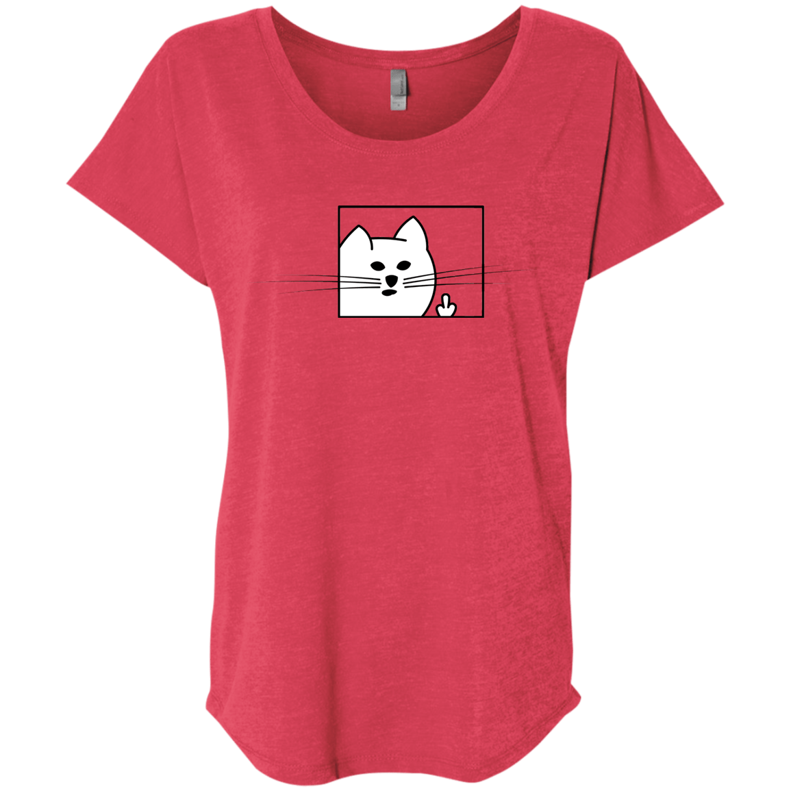 T-Shirts Vintage Red / X-Small Feline Flip Triblend Dolman Sleeve