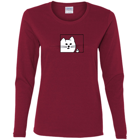 T-Shirts Cardinal / S Feline Flip Women's Long Sleeve T-Shirt