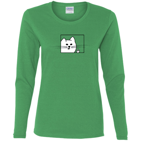 T-Shirts Irish Green / S Feline Flip Women's Long Sleeve T-Shirt