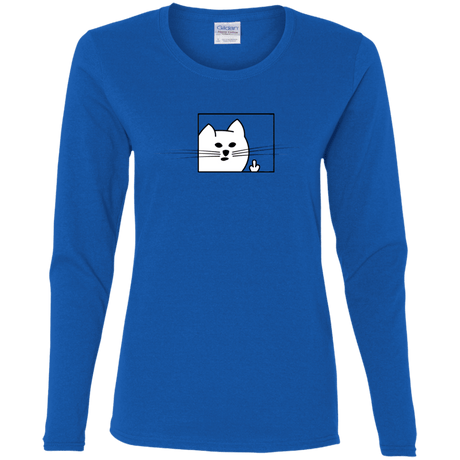 T-Shirts Royal / S Feline Flip Women's Long Sleeve T-Shirt