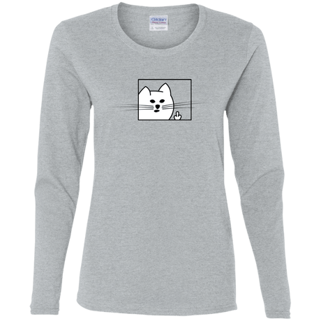 T-Shirts Sport Grey / S Feline Flip Women's Long Sleeve T-Shirt