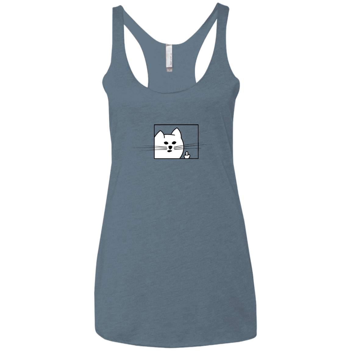 T-Shirts Indigo / X-Small Feline Flip Women's Triblend Racerback Tank