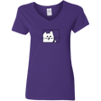 T-Shirts Purple / S Feline Flip Women's V-Neck T-Shirt