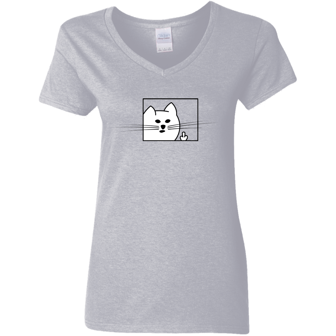 T-Shirts Sport Grey / S Feline Flip Women's V-Neck T-Shirt