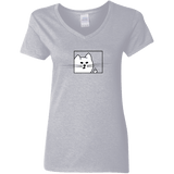 T-Shirts Sport Grey / S Feline Flip Women's V-Neck T-Shirt