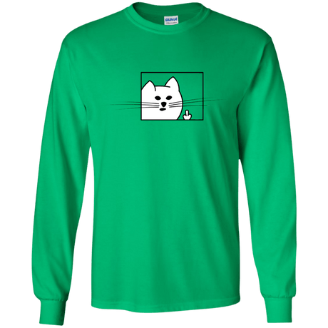 T-Shirts Irish Green / YS Feline Flip Youth Long Sleeve T-Shirt