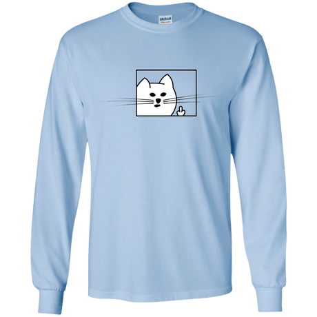 T-Shirts Light Blue / YS Feline Flip Youth Long Sleeve T-Shirt