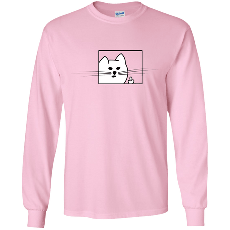T-Shirts Light Pink / YS Feline Flip Youth Long Sleeve T-Shirt
