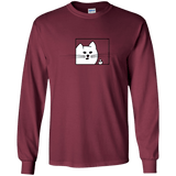 T-Shirts Maroon / YS Feline Flip Youth Long Sleeve T-Shirt