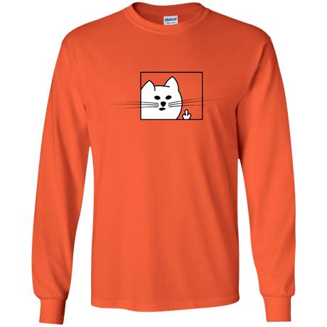 T-Shirts Orange / YS Feline Flip Youth Long Sleeve T-Shirt