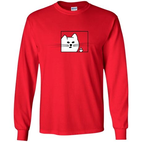 T-Shirts Red / YS Feline Flip Youth Long Sleeve T-Shirt